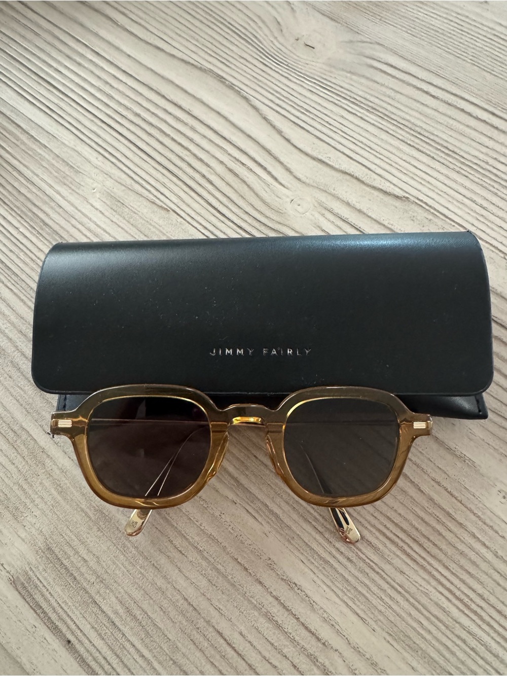 Jimmy Fairly Women's Amber Brown Square Sunglasses
